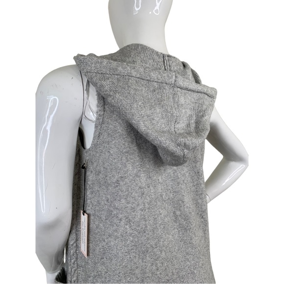 cupcakes & cashmere grey fringe cardigan sweater jacket knitted bohemian sz S SM - Picture 8 of 16